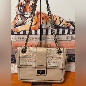 Karl Lagerfeld Cream and Tan Shoulder Bag